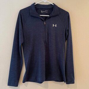 Under Armour Navy Blue Heat Gear Thin Pullover Women’s Sz Medium